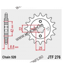 JT - Pinion (fata) JTF276, 16 dinti - CB400NB-D/CM400T Kette520 101-429-16 JT Sprockets JT Sprockets Pinion 66,00 lei 66,00 l...