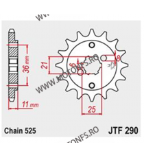 JT - Pinion (fata) JTF290, 15 dinti - XBR500 1985-1986 101-537-15 / 726.20.90 JT Sprockets JT Sprockets Pinion 73,00 lei 73,0...