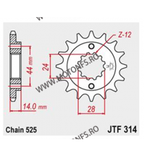 JT - Pinion (fata) JTF314, 16 dinti - XRV750 Africa Twin 1990-2003 101-552-16 JT Sprockets JT Sprockets Pinion 87,00 lei 87,0...