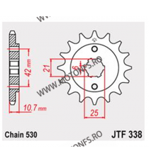 JT - Pinion (fata) JTF338, 16 dinti - CB650/CBX550 101-627-16 / 726.21.73 JT Sprockets JT Sprockets Pinion 79,00 lei 79,00 le...