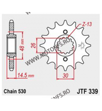 JT - Pinion (fata) JTF339, 16 dinti - VFR750/800 CBX750F 105-669-16 JT Sprockets JT Sprockets Pinion 83,00 lei 83,00 lei 69,7...