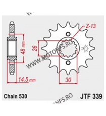 Pinion fata JT JTF 339-18RB 18T, 530 rubber cushioned 726.24.05 JT Sprockets JT Sprockets Pinion 99,00 lei 99,00 lei 83,19 le...