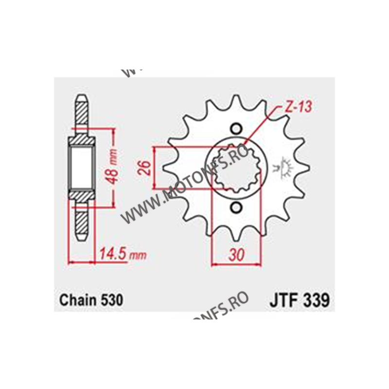 Pinion fata JT JTF 339-18RB 18T, 530 rubber cushioned 726.24.05 JT Sprockets JT Sprockets Pinion 99,00 lei 99,00 lei 83,19 le...