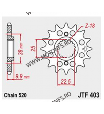 JT - Pinion (fata) JTF403, 15 dinti - BMW G450X 105-405-15 / 726.403-15 JT Sprockets JT Sprockets Pinion 68,00 lei 68,00 lei ...