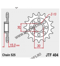 JT - Pinion (fata) JTF404RB (garnitura cauciuc), 17 dinti - BMW S1000RR 105-572-17-2 / 726.18.86 JT Sprockets JT Sprockets Pi...