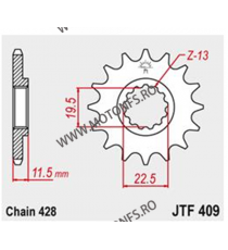 JT - Pinion (fata) JTF409, 14 dinti - DR-Z125/DR-Z125L 2003- 103-365-14 / 726.42.37 JT Sprockets JT Sprockets Pinion 52,00 le...