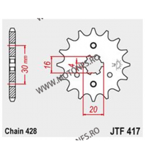 JT - Pinion (fata) JTF417, 15 dinti - BN 125 Eliminator 1998- 104-324-15 / 726.98.55 JT Sprockets JT Sprockets Pinion 25,00 l...