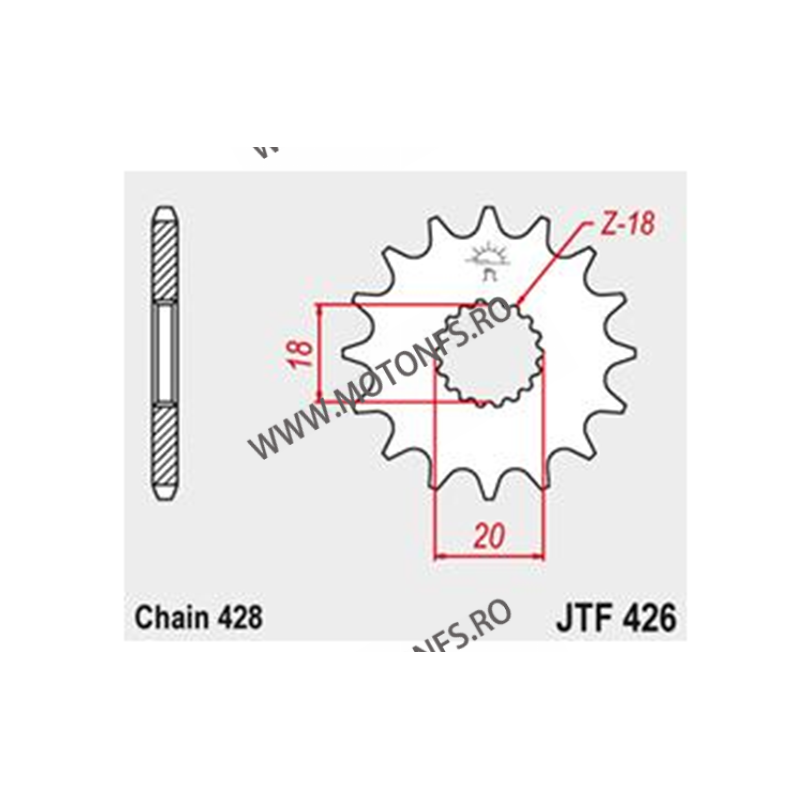 JT - Pinion (fata) JTF426, 14 dinti - GS125 1999-2002 103-312-14 / 726.15.30 JT Sprockets JT Sprockets Pinion 23,00 lei 23,00...