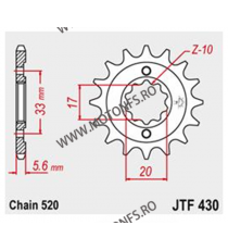 JT - Pinion (fata) JTF430, 13 dinti - KXF250 2004-/RMZ250 2004-2005 105-417-13 / 726.16.05 JT Sprockets JT Sprockets Pinion 4...