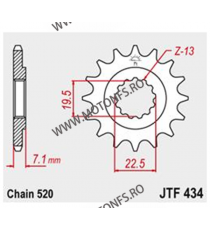 JT - Pinion (fata) JTF434, 15 dinti - GN250/GZ250/DR500/SP400/370 103-462-15 / 726.26.52 JT Sprockets JT Sprockets Pinion 59,...