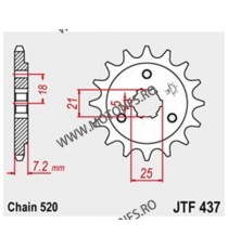 JT - Pinion (fata) JTF437, 16 dinti - DR500 1985-, DR600S/RS 103-422-16 / 726.19.28 JT Sprockets JT Sprockets Pinion 63,00 le...