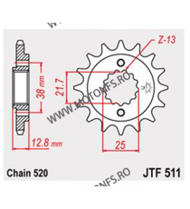 JT - Pinion (fata) JTF511, 14 dinti - KLX650R 104-462-14 / 726.42.45 JT Sprockets JT Sprockets Pinion 78,00 lei 78,00 lei 65,...