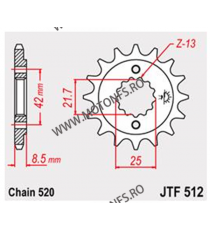 JT - Pinion (fata) JTF512RB (garnitura cauciuc), 16 dinti - GPZ500S/KLE500 1991-/EN500C 104-463-16-2 / 726.28.01 JT Sprockets...