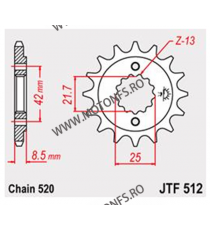 JT - Pinion (fata) JTF512RB (garnitura cauciuc), 17 dinti - KLE500 1997-/ ER-5 104-463-17-2 / 726.32.21 JT Sprockets JT Sproc...