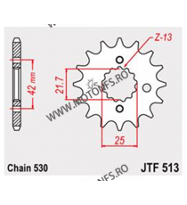 JT - Pinion (fata) JTF513, 16 dinti - ZXR750/VN800/ZX-9R/Raptor1000 105-665-16 JT Sprockets JT Sprockets Pinion 49,00 lei 49,...