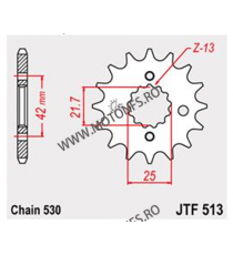 JT - Pinion (fata) JTF513RB (garnitura cauciuc), 15 dinti - FZR600/GSF600/650/1200/VZ800 105-665-15-2 / 726.19.93 JT Sprocket...