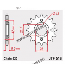 JT - Pinion (fata) JTF516, 15 dinti - KL600R/KL650/500 ZZR250 104-464-15 / 726.28.19 JT Sprockets JT Sprockets Pinion 62,00 l...