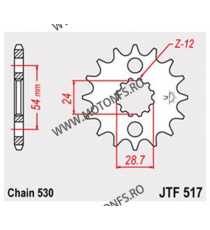 JT - Pinion (fata) JTF517RB (garnitura cauciuc), 17 dinti - GPZ900R/ZZR1100/1200/1400 104-655-17-2 / 726.28.27 JT Sprockets J...