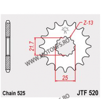JT - Pinion (fata) JTF520, 15 dinti - DL650/SV650/W650/Raptor650 105-563-15 JT Sprockets JT Sprockets Pinion 49,00 lei 49,00 ...