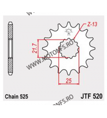 JT - Pinion (fata) JTF520, 16 dinti - TDM850/GSR600/GSXR600/750/ZR7 105-563-16 JT Sprockets JT Sprockets Pinion 49,00 lei 49,...