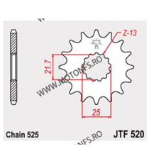 JT - Pinion (fata) JTF520RB (garnitura cauciuc), 15 dinti - DL650/SV650/W650/Raptor650 105-563-15-2 / 726.16.70 JT Sprockets ...