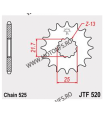 JT - Pinion (fata) JTF520RB (garnitura cauciuc), 16 dinti - TDM850/GSR600/GSXR600/750/ZR7 105-563-16-2 / 726.17.04 j JT Sproc...