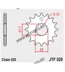 JT - Pinion (fata) JTF520RB (garnitura cauciuc), 17 dinti - GSX-R600/GSX-R750/DL1000 105-563-17-2 / 726.34.11 JT Sprockets JT...