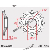 JT - Pinion (fata) JTF523, 15 dinti - GPZ1100 Unitrak 1983- 104-857-15 / 726.26.29 JT Sprockets JT Sprockets Pinion 126,00 le...