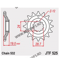 JT - Pinion (fata) JTF525, 17 dinti - ZX 10 104-753-17 / 726.49.22 JT Sprockets JT Sprockets Pinion 128,00 lei 128,00 lei 107...