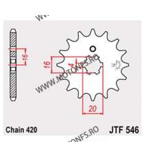 JT - Pinion (fata) JTF558RB (garnitura cauciuc), 16 dinti - Z125 / Ninja 125 2019- 102-311-16-2 / 726.558-16RB JT Sprockets J...