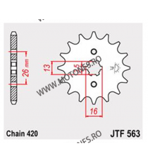 Pinion fata JT JTF 563-13 13T, 420 105-221-13 / 726.24.21 JT Sprockets JT Sprockets Pinion 20,00 lei 20,00 lei 16,81 lei 16,8...