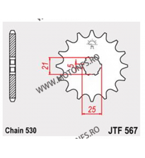 JT - Pinion (fata) JTF567, 17 dinti - RD400 -1977 102-625-17 / 726.567-17 JT Sprockets JT Sprockets Pinion 61,00 lei 61,00 le...