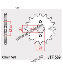 JT - Pinion (fata) JTF569, 12 dinti - KLX250/KX250-1998/KX500-2005 105-427-12 / 726.37.00 JT Sprockets JT Sprockets Pinion 48...