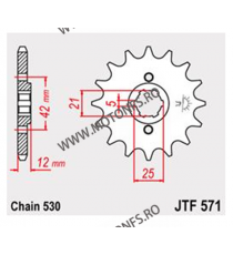 JT - Pinion (fata) JTF571, 16 dinti - XJ500/600 1984-1990 XS400 DOHC 102-626-16 / 726.24.13 JT Sprockets JT Sprockets Pinion ...