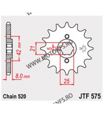 JT - Pinion (fata) JTF575, 15 dinti - XT500N/550/600/Z/ZE, SRX600 102-424-15 / 726.27.28 JT Sprockets JT Sprockets Pinion 59,...