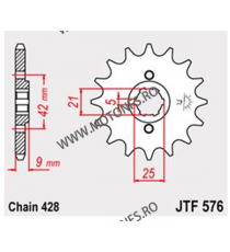 JT - Pinion (fata) JTF576, 19 dinti - XT350 102-322-19 / 726.28.43 JT Sprockets JT Sprockets Pinion 48,00 lei 48,00 lei 40,34...