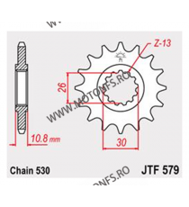 JT - Pinion (fata) JTF579RB (garnitura cauciuc), 16 dinti - YZF-R1-2003/FZS1000Fazer-2005 102-667-16-2 / 726.00.94 JT Sprocke...