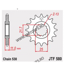 JT - Pinion (fata) JTF580RB (garnitura cauciuc), 16 dinti - FZ6 2004-/FZ750/YZF-R7 102-664-16-2 / 726.28.50 j JT Sprockets JT...