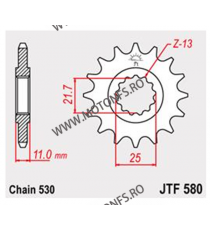 JT - Pinion (fata) JTF580RB (garnitura cauciuc), 17 dinti - FZX750 & YZF1000/FZR1000 530 102-664-17-2 / 726.19.02 JT Sprocket...