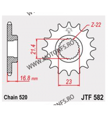JT - Pinion (fata) JTF582RB (garnitura cauciuc), 16 dinti - XJ600Diversion 1991-2008 102-482-16-2 / 726.28.84 j1 JT Sprockets...