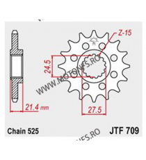 JT - Pinion (fata) JTF709, 15 dinti - Apr SL750 Shiver 105-519-17 / 726.709-15 JT Sprockets JT Sprockets Pinion 104,00 lei 10...