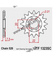 JT - Pinion MX (fata) JTF1323SC, 13 dinti - CR125 2004-/CRF250 2004- 100-401-13 / 726.19.51 JT Sprockets JT Sprockets Pinion ...