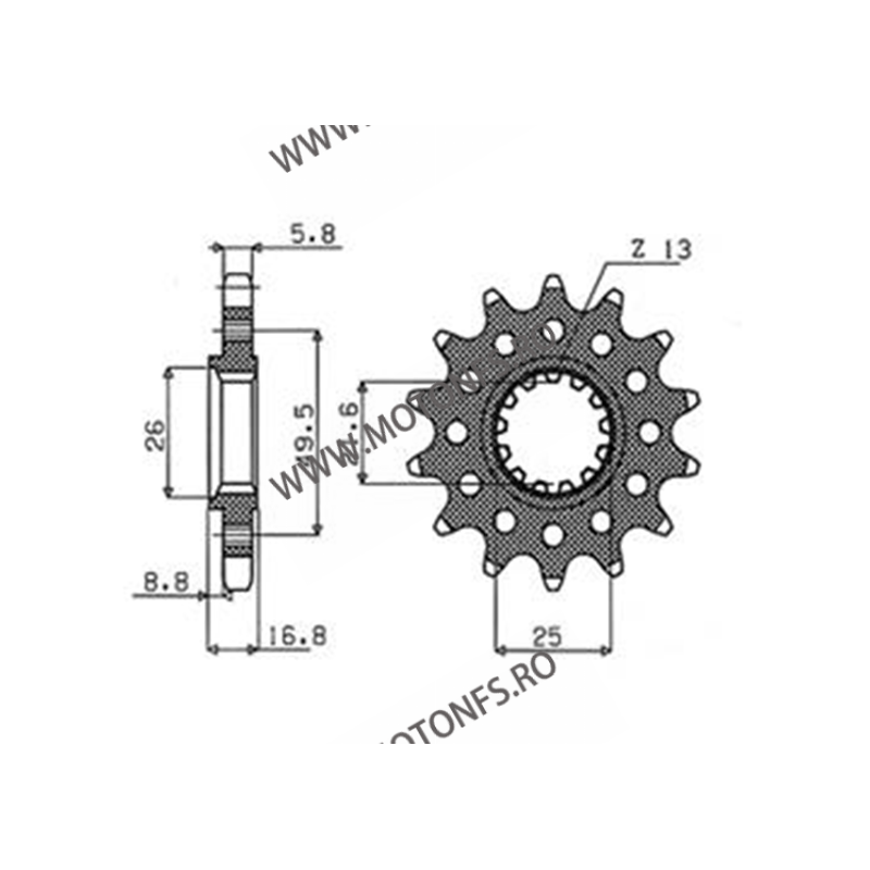 SUNSTAR - Pinion (fata) 39714, 14 dinti - ZX-6R/ZX-6RR 2003-2006 104-470-14 SUNSTAR PINION JT Sprockets Pinion 73,00 lei 73,0...