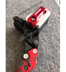 22MM Set Maneta Scurte reglabila frana / ambreiaj ＋ Pompa Hidraulica ＋prindere Oglinda Rosu OOBGD OOBGD  Maneta Cu Prindere G...