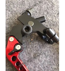 22MM Set Maneta Scurte reglabila frana / ambreiaj ＋ Pompa Hidraulica ＋prindere Oglinda Rosu OOBGD OOBGD  Maneta Cu Prindere G...