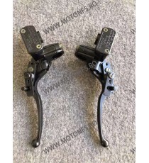 22MM Set 2Buc Manete frana si ambreiaj ＋ Pompa Hidraulica ＋prindere Oglinda Negru L2EGH L2EGH  Maneta Cu Prindere Ghidon 160,...