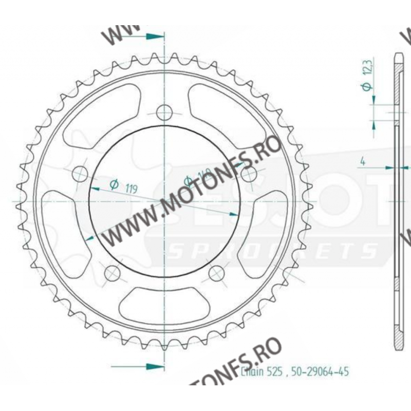 ESJOT - Foaie (spate) 50-29064, 45 dinti - BMW S1000RR 2019- 115-581-45  ESJOT Foi spate 165,00 lei 165,00 lei 138,66 lei 138...