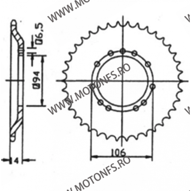 ESJOT - Foaie (spate) 50008, 44 dinti - KTM SX50 115-103-44  ESJOT Foi spate 78,00 lei 78,00 lei 65,55 lei 65,55 lei