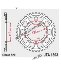 JT - Foaie (spate) Aluminiu JTA1303, 43 dinti CBR600 F	1997 - 1998 NC700 X / S 110-454-43 / 728.1303-43BLK  JT Foi Spate 151,...