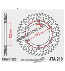 JT - Foaie (spate) Aluminiu JTA210, 48 dinti -CRF150 F CR250 R CRF250 R XR250 CRF450 R XR650 R 110-466-48 / 728.210-48BLK  JT...